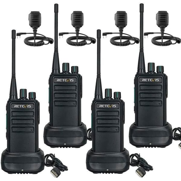 Retevis RB629 Robust Walkie Talkie Professionell, 4 St PMR446, Trådlös Klon, VOX, Säkerhetsradio med Mikrofon Högtalare