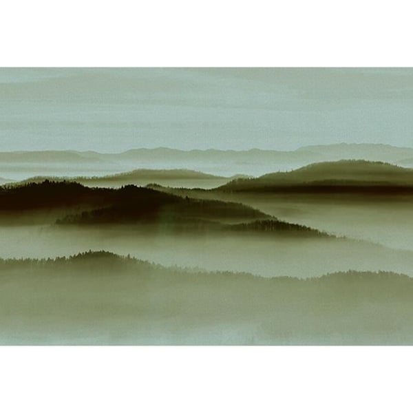 Tapet landskap M1-No.60846 digitaltryck grön blå berg