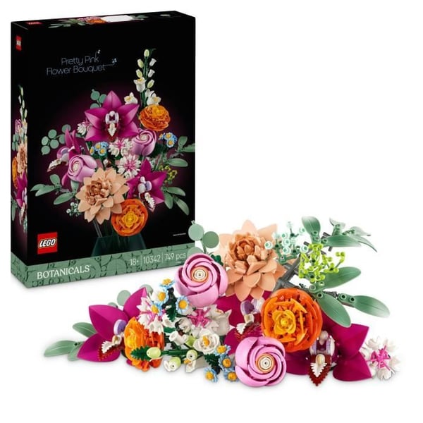 LEGO Botanicals 10342 Den smukke buket af lyserøde blomster - Dekoration - Byggesæt til voksne
