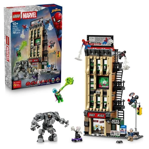 LEGO Marvel 76342 Spider-Man mot Mysterio: Daily Bugle - Leksak från 10 år - Robot