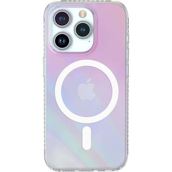 Coque iPhone 15 Pro - BIGBEN CONNECTED - Hybride - Transparent/Noir - Anti-jaunissement - Compatible MagSafe