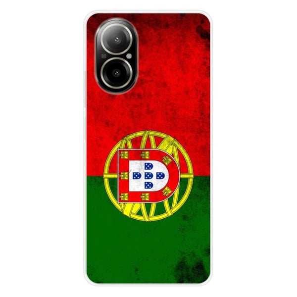 1001Coques - Silikonfodral kompatibelt med Realme C67 4G - Mönster med Portugals flagga - Originaldesign tryckt i Frankrike
