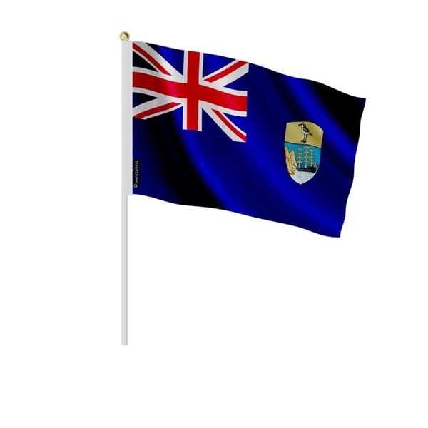 Mini-flaggor – Sainte-Hélène, Ascension och Tristan da Cunha – 14 x 21 cm – Att Hålla i Handen – Polyester - 100 stycken