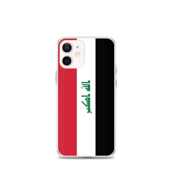 Telefonfodral – Irakflagg – Kompatibel med iPhone 12 mini – Mjuk skal – Slitstark och stötabsorberande – Silikon – Pixelforma
