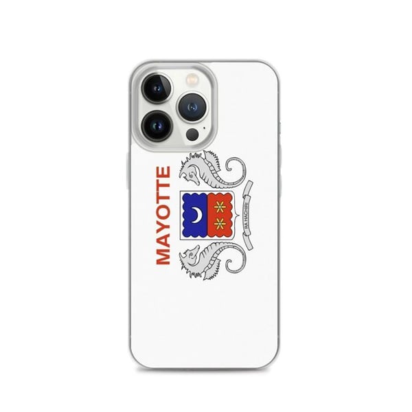 Mobilskal – Mayotte Flagga – Kompatibel med iPhone 13 Pro – Mjuk Fodral – Slitstark och Stötsäker - Silikon - Pixelforma
