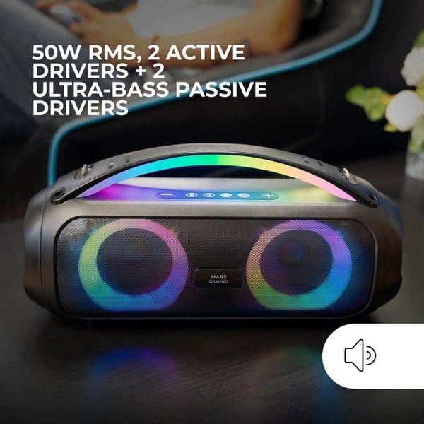 Bluetooth-högtalare - Mars Gaming - MS-PULSE - 50W RMS - Ultra-Bass - Handsfree