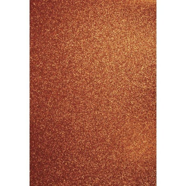 A4 Hobbypapper: Glitter, 210x297mm, 200 g/m2, orange