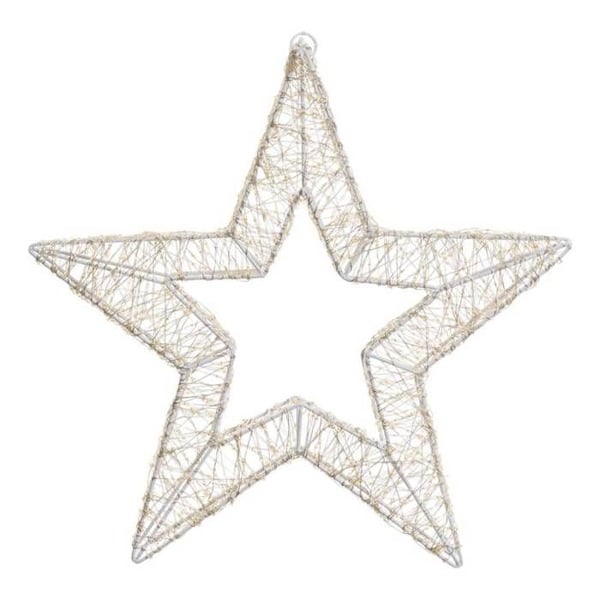 LED 3D lysende stjerne Ø55cm hvid metal 2000 MicroLED FlashLED Diamond IP44 Lotti