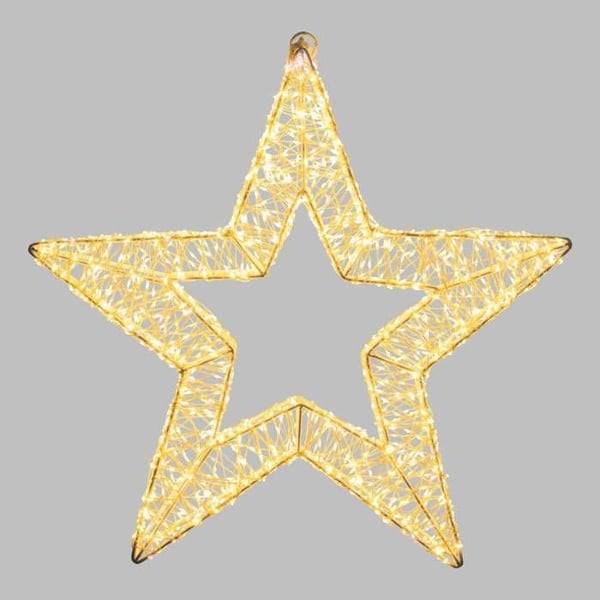 LED 3D lysende stjerne Ø55cm hvid metal 2000 MicroLED FlashLED Diamond IP44 Lotti