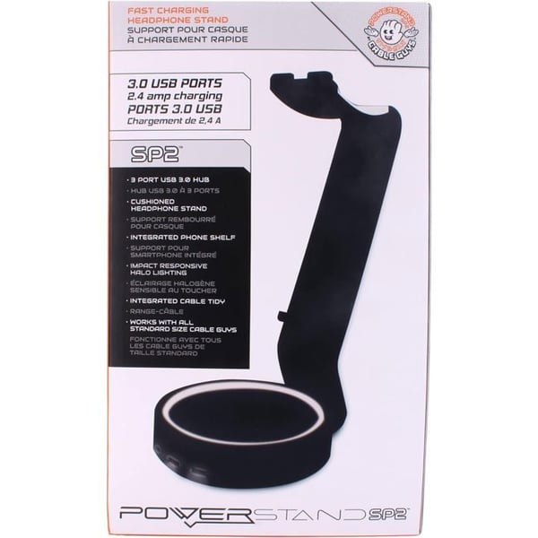 Cable Guys - Powerstand SP2 Støtte Oplader til Telefon og Controller Sort
