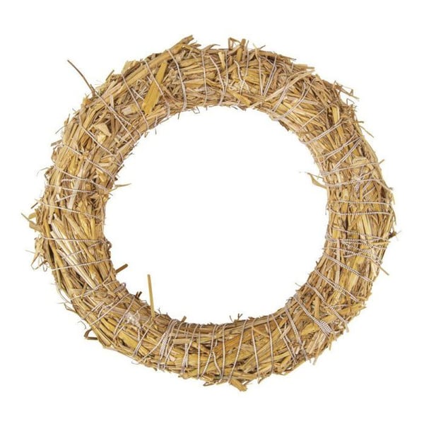 Halmkrans, natur, osvetsad, 35 cm ø