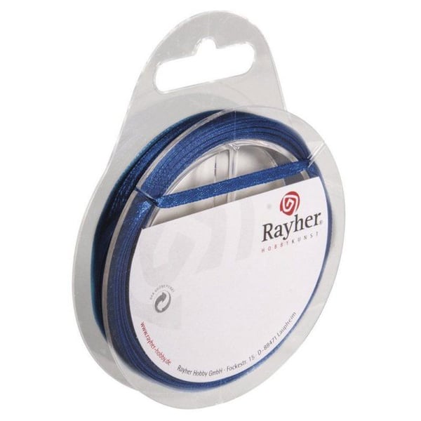Satinband, 3 mm, rulle 10 m, mörkblå