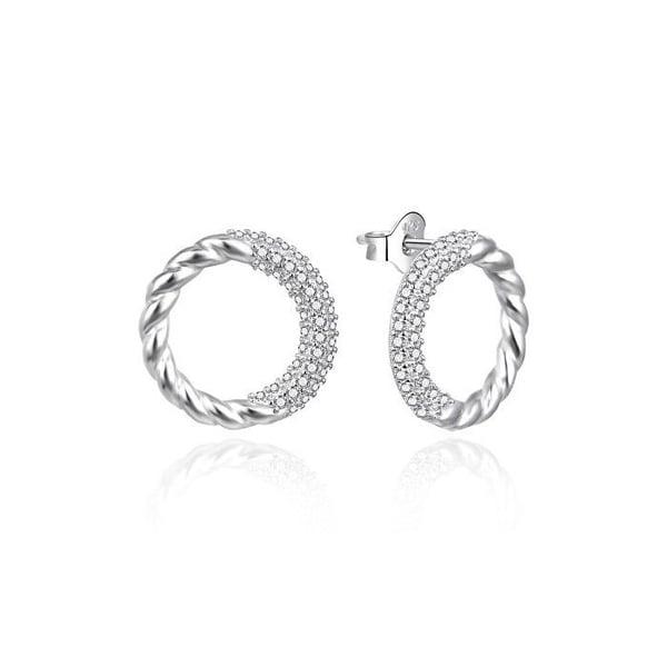 Designörhängen i silver med kubisk zirkon AGT-E189PW