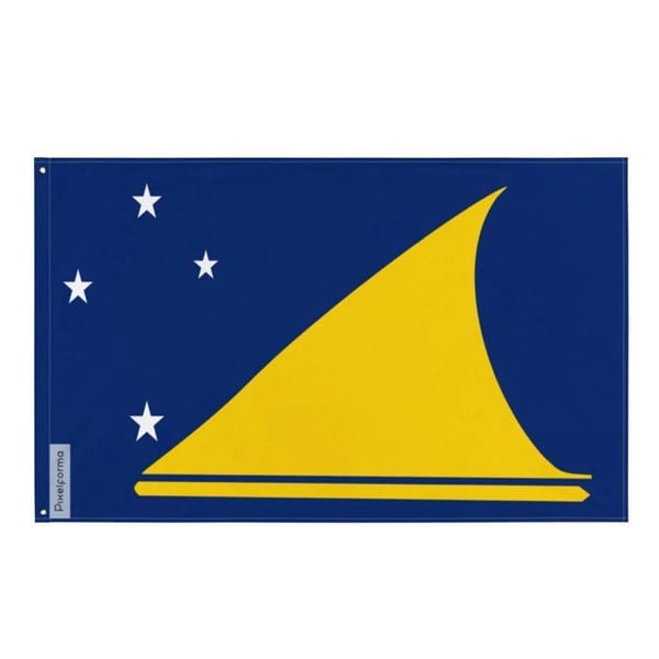 Tokelau-flagg – 60 x 90 cm – Slitstarkt polyester – 2 metallöglor – Inomhus-/Utomhusbruk – Pixelforma