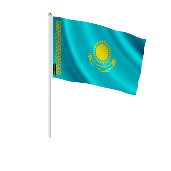 Flagga - Kazakstan - Mini Flagga - 30 x 45 cm - Polyester - Lätt och hållbar