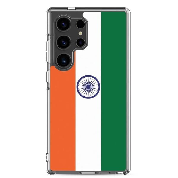 Mobilskal – Indiens flagga – Kompatibel med Samsung Galaxy S24 – Mjukt fodral – Slitstarkt och stöttåligt – Pixelforma