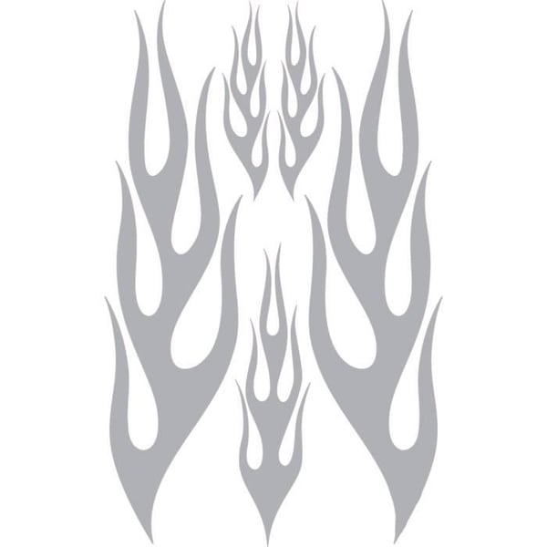 Dekorativ klistermärke - Maxi Decor - Silver Flames - 35 x 50 cm - Hög motståndskraft - Garanterad vidhäftning