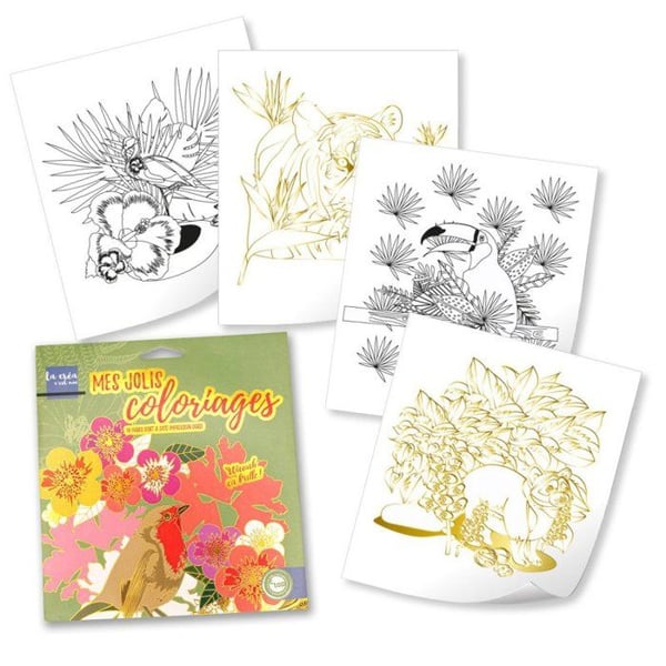 MégaCréa DIY - Målarbok med folie Tema Natur 16 sidor