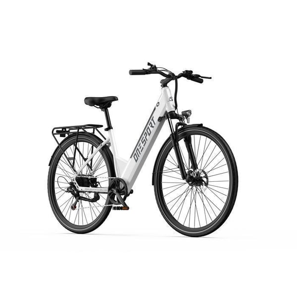 Voksen Elcykel ONESPORT OT12, Motor 250 W, Batteri 36 V 13 Ah, Dæk 27,5 Tommer, Hvid