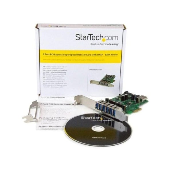 StarTech.com 7-portars USB 3.0 PCI Express-kontrollkort - 6 externa 1 internt - SATA-driven (PEXUSB3S7)