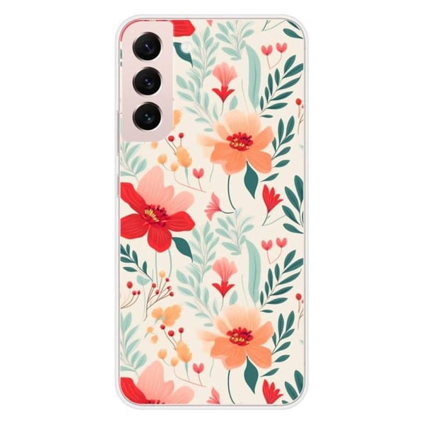 Silicone-skal med tryck kompatibel med Samsung Galaxy S22 Plus Blomvägg