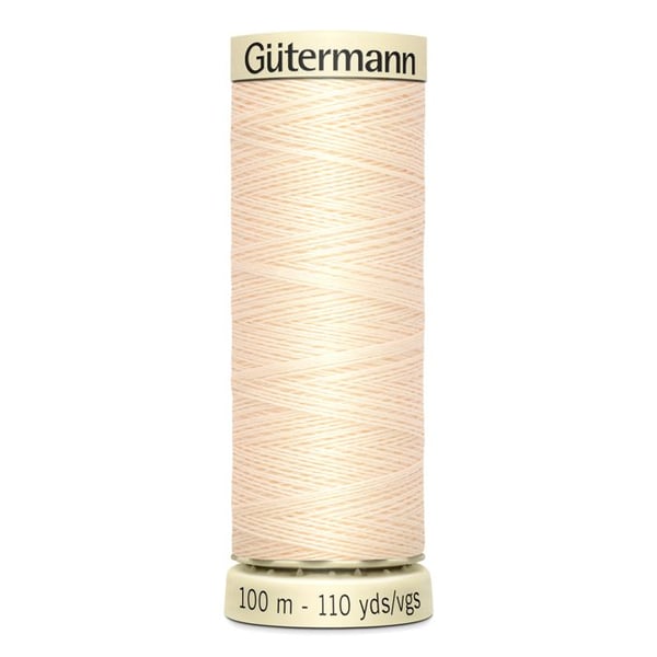 Lot om 5 spolar 100m Tråd 100% polyester Gutermann Ref 788988 - Att 414 - crème