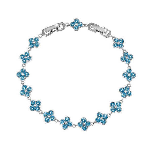 Magnifikt armband med blå blommor 22289.AQU.R