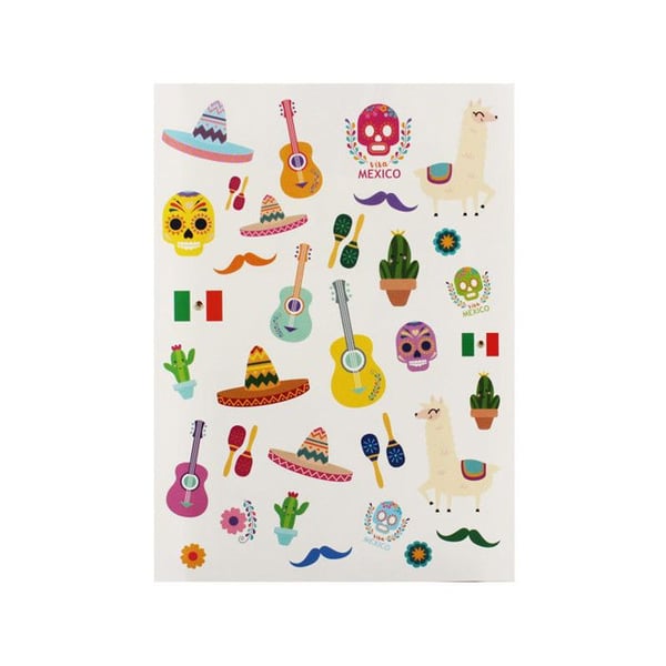 Klistermärken - Mexiko - Mexico City - Lama - Sombrero - 66 stycken