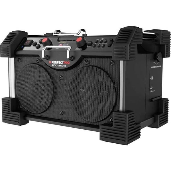 PerfectPro RockHart Byggsradio DAB+, FM AUX, Bluetooth, NFC, USB skyddad mot vattenstänk, vattentät till