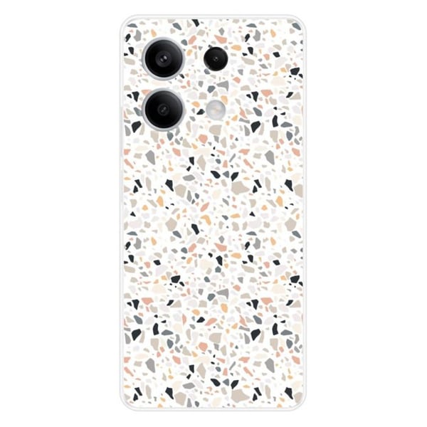 Tryckt silikonfodral som är kompatibelt med Xiaomi Redmi Note 13 5G Terrazzo färg