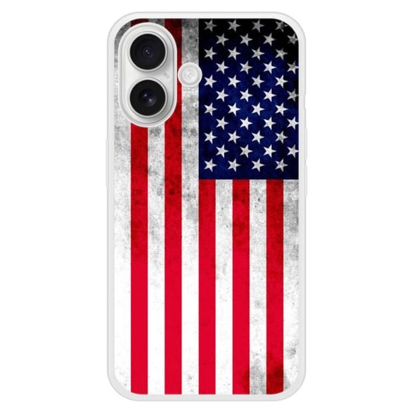Siliconförstärkt tryckt skal som är kompatibelt med Apple iPhone 16 Plus USA:s flagga