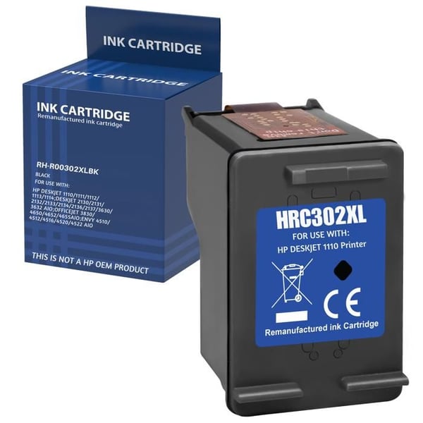 Bläckpatron - HP - 302XL - Svart - Kompatibel med DeskJet/Envy/OfficeJet - 1 styck