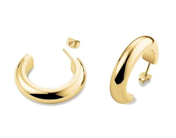 Örhängen - ROSEFIELD - JEDSG-J803 - Stål 316L - Pläterade med 14K guld - Guldpläterade hoops