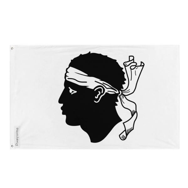 Korsikas flagga – 60 x 90 cm – Hållbar Polyester – 2 Metallöljett – Inomhus / Utomhus – Pixelforma