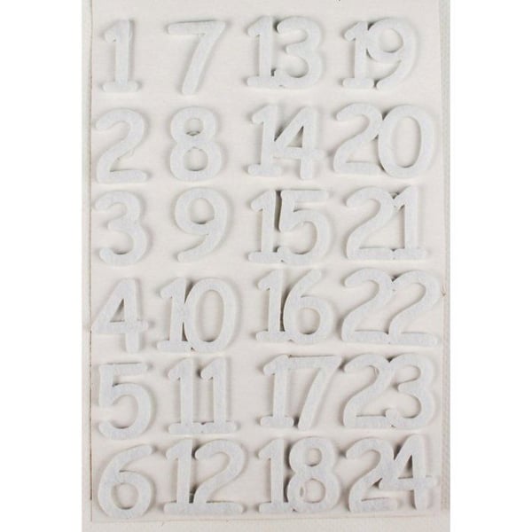 MégaCréa DIY - Siffror i filt Adventskalender Vit 3 cm