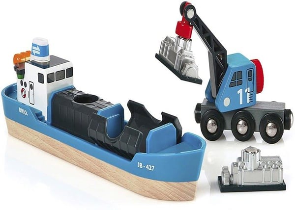 Byggspel - BRIO - 33534 - Containerfartyg - Blandat material - Flerfärgad