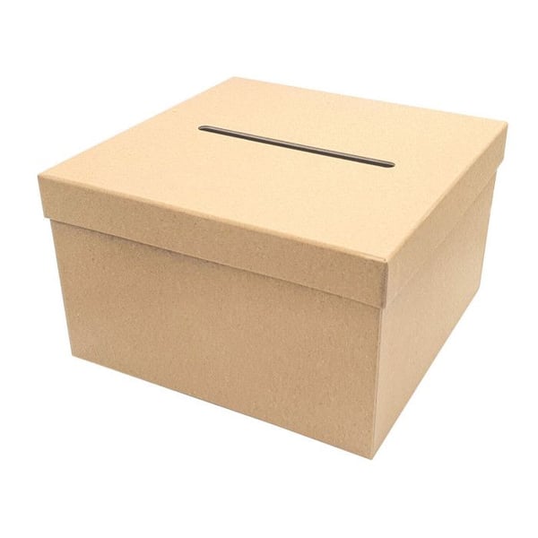 Urne - Kraft - Fyrkant - Att dekorera - Kartong - 24,5x24,5x15cm