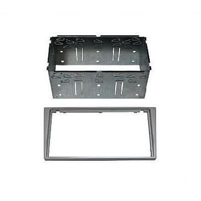 Dubbel DIN bilradio anslutningsadapter - AUTOLEADS - Opel Astra 2001–2004 - metallgrå - metallbur - kompatibel med 2 DIN