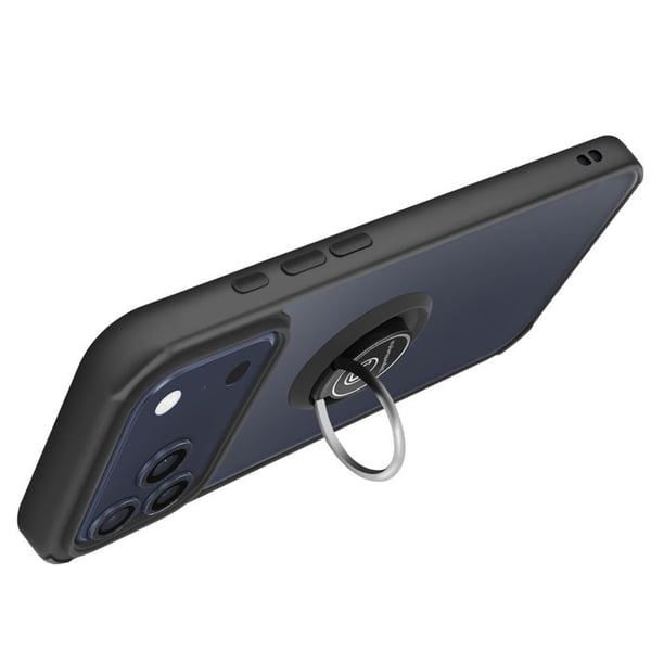 Coque för iPhone 17 Pro med Ringstöd och Magnetfäste Svart