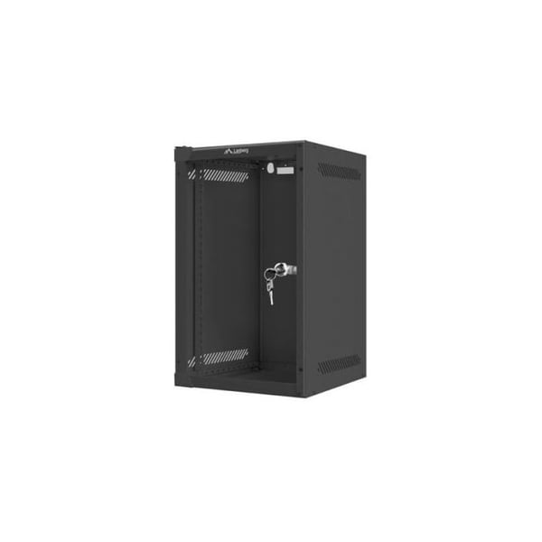 Väggmonterad ram Lanberg WF10-2309-10B 9U 10" 20kg IP20 Glasdörr Svart
