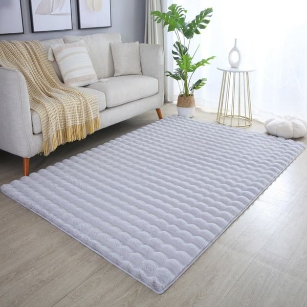 Matta - AYYILDIZ - Silver - 120x170 cm - Mjuk - Antiglipp - Tvättbar