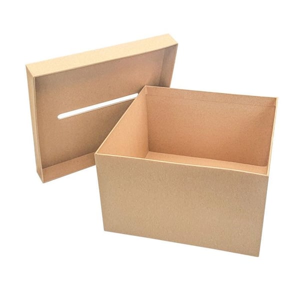 Urne - Kraft - Fyrkant - Att dekorera - Kartong - 24,5x24,5x15cm