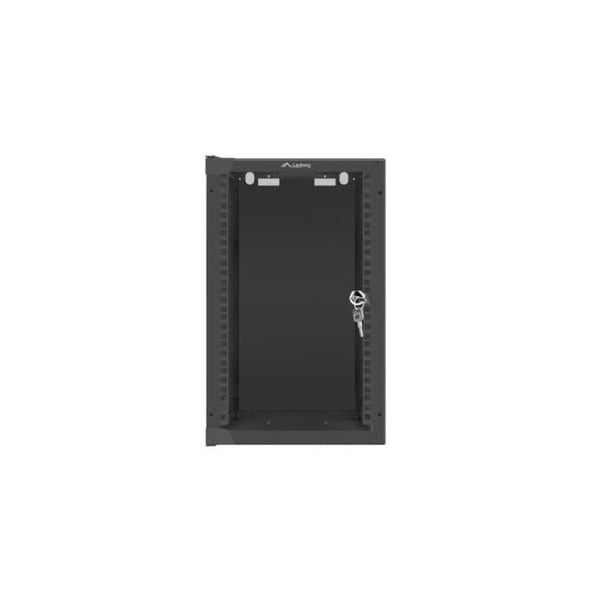 Väggmonterad ram Lanberg WF10-2309-10B 9U 10" 20kg IP20 Glasdörr Svart