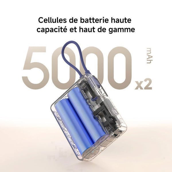 XIAOMI 33W Power Bank 10000mAh (Inbyggd kabel) Sand - Extern batteri - Stort kapacitet - Snabbladdning - Litiumjonbatteri