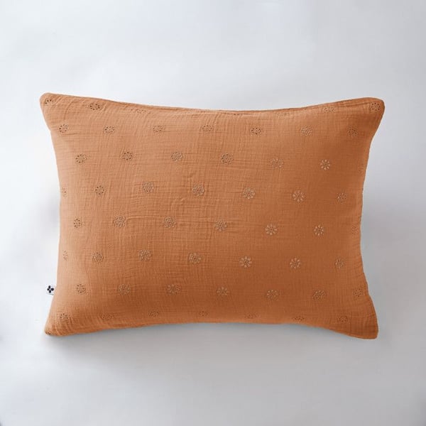 Broderad Kudde "Gaïa Boho" 60 x 60 cm & 50 x 70 cm "Gaze de Coton" Fjärilseffekt - Gaia Boho Aprikos - Kudde