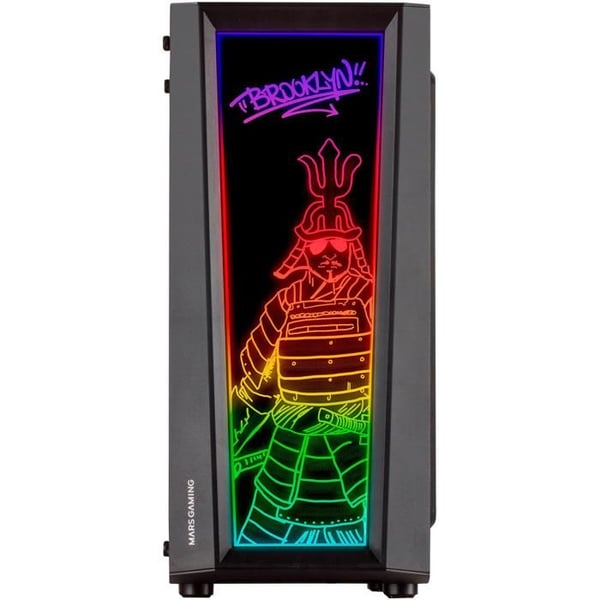 ATX-chassi - Mars Gaming - MC-ART - 12CM - Svart - Härdat glas - Midi-Tower