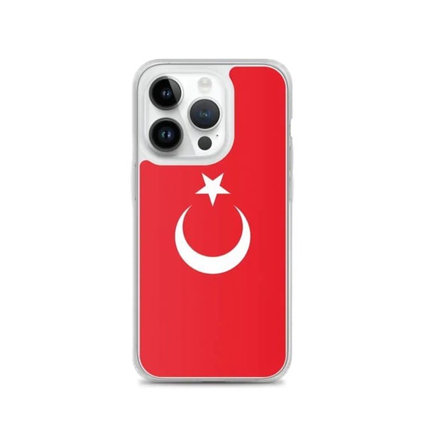 Telefonfodral – Turkiets flagga – Kompatibel med iPhone 14 Pro – Mjuk fodral – Slitstark och stötresistent – Silikon – Pixelforma