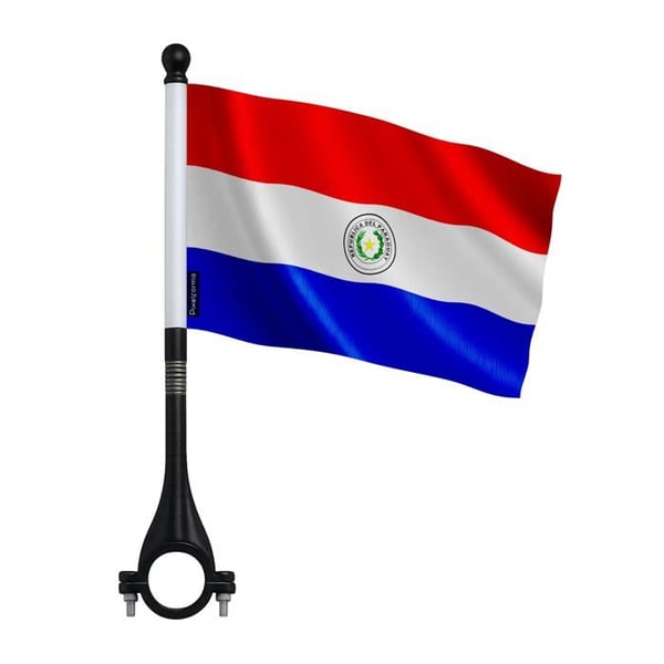 Paraguays cykelflagga i polyester – 14 x 21 cm – Cykelflagga – 10 stycken