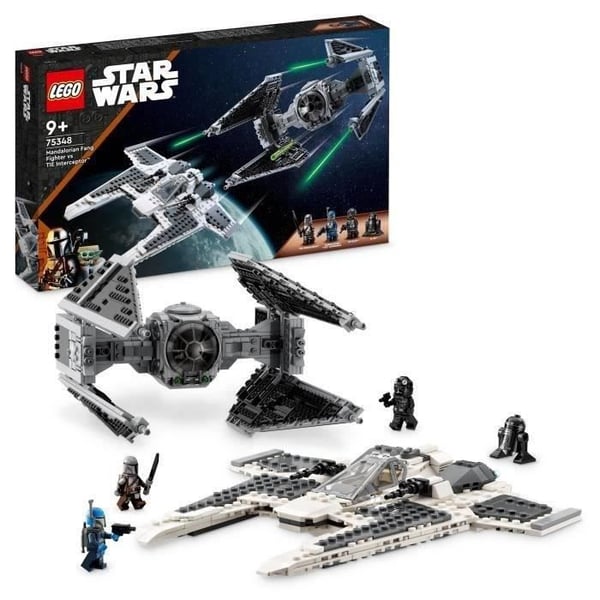 LEGO Star Wars 75348 Mandalorian Fang Fighter vs. TIE Interceptor Starship Toy