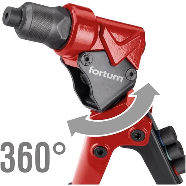Rivettång - FORTUM COMBO - Svängbar huvud - Mörknings M3-M6 - Nitar 2,4-4,8mm